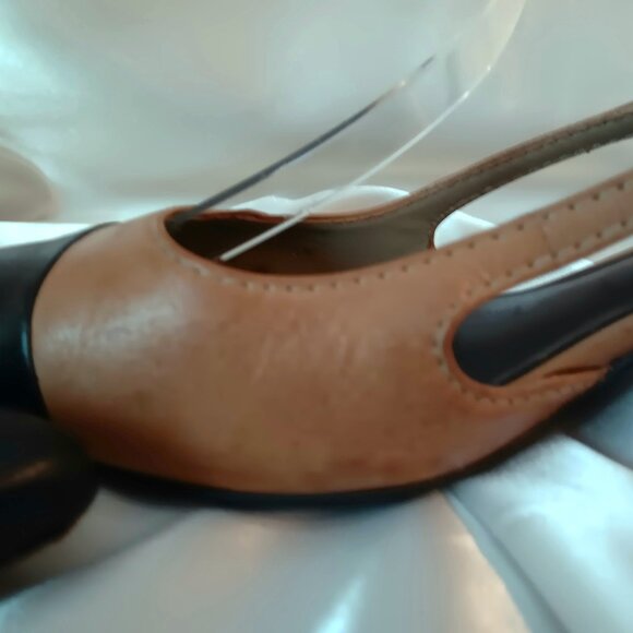 GUC ~ TORY BURCH Black and Brown All Leather Sling Back Sandals ~ Size 9.5M - Picture 8 of 8